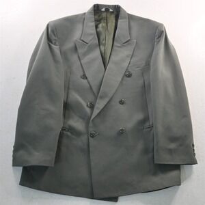 Vtg USA Made 42R Green Double Breasted Mens Blazer Suit Jacket Sport Coat‎